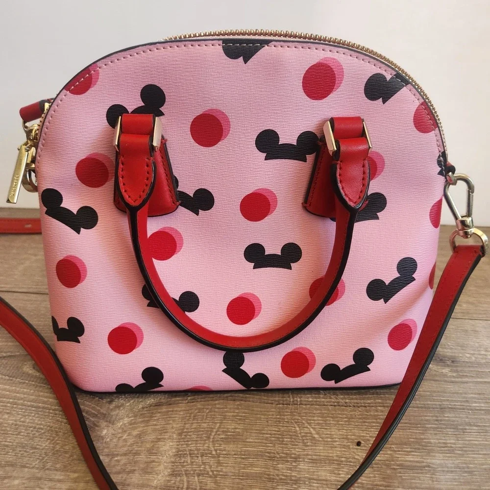 Kate Spade New York Disney Parks Mickey Mouse Ears Pink Red Purse Tote Bag READ